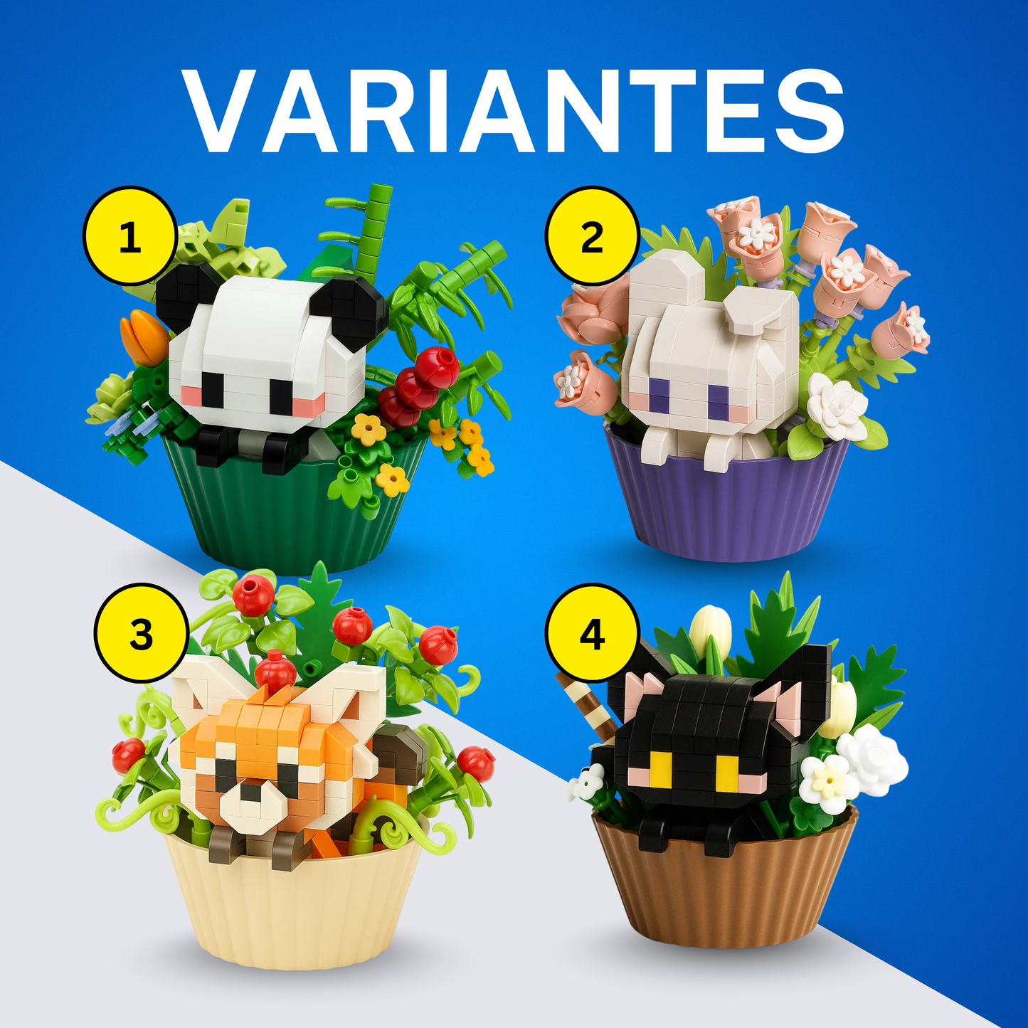 Figura armable de animalitos con bloques